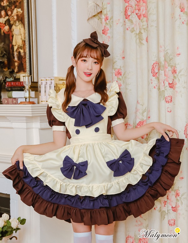 【取り寄せ】【レビュー投稿で白ニーハイプレゼント】完全受注オーダー高級メイド服《かわいいコスプレ6点セット》【odr8112】