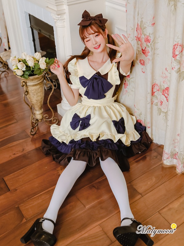 【取り寄せ】【レビュー投稿で白ニーハイプレゼント】完全受注オーダー高級メイド服《かわいいコスプレ6点セット》【odr8112】
