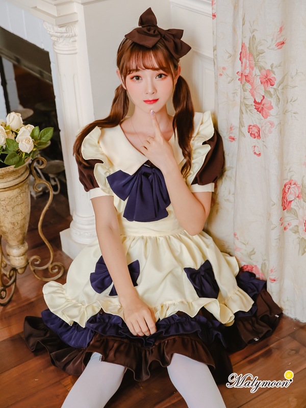 【取り寄せ】【レビュー投稿で白ニーハイプレゼント】完全受注オーダー高級メイド服《かわいいコスプレ6点セット》【odr8112】