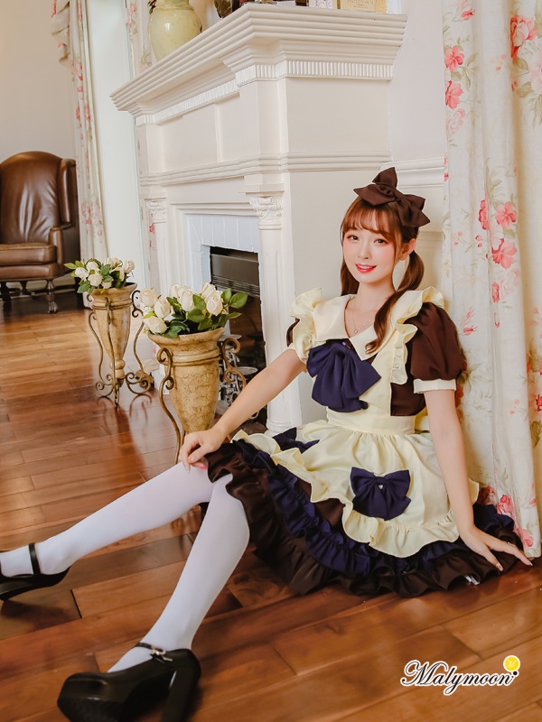 【取り寄せ】【レビュー投稿で白ニーハイプレゼント】完全受注オーダー高級メイド服《かわいいコスプレ6点セット》【odr8112】