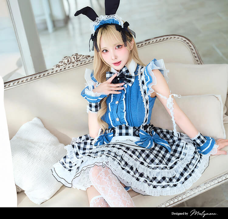 即日発送】スイートデニムバニーメイド《ハロウィンコスプレ13点セット