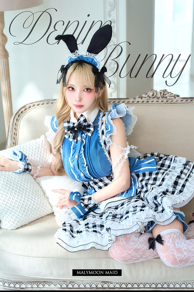 即日発送】スイートデニムバニーメイド《ハロウィンコスプレ13点セット
