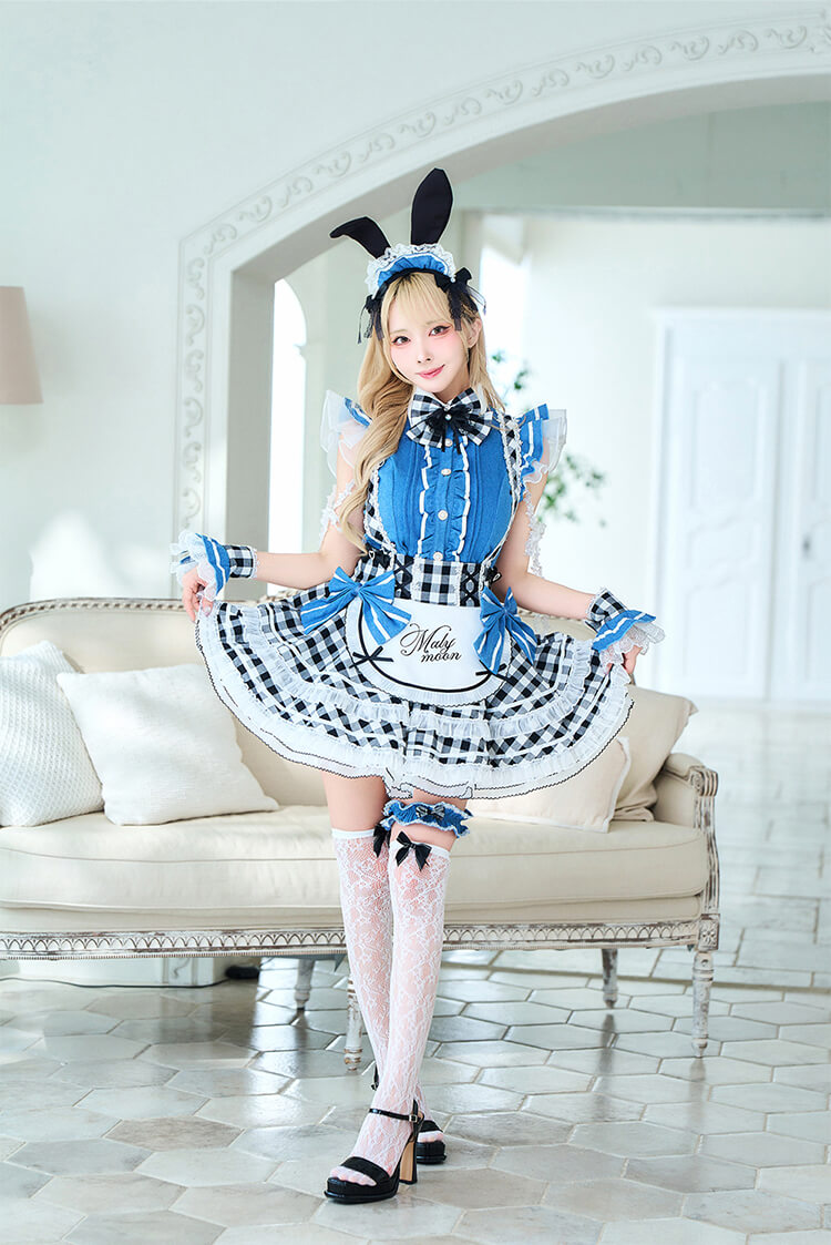 即日発送】スイートデニムバニーメイド《ハロウィンコスプレ13点セット