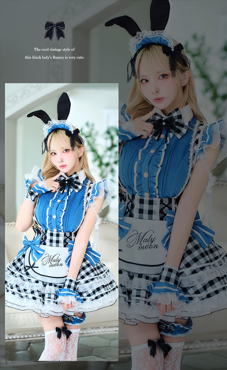 即日発送】スイートデニムバニーメイド《ハロウィンコスプレ13点セット