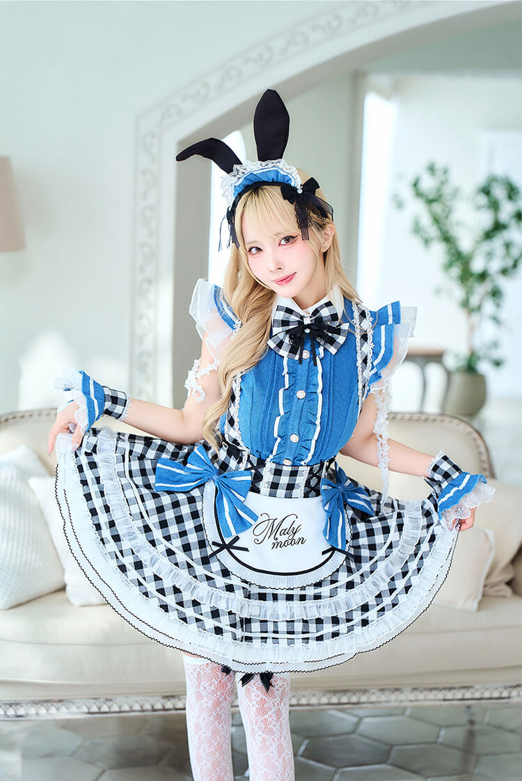 即日発送】スイートデニムバニーメイド《ハロウィンコスプレ13点セット