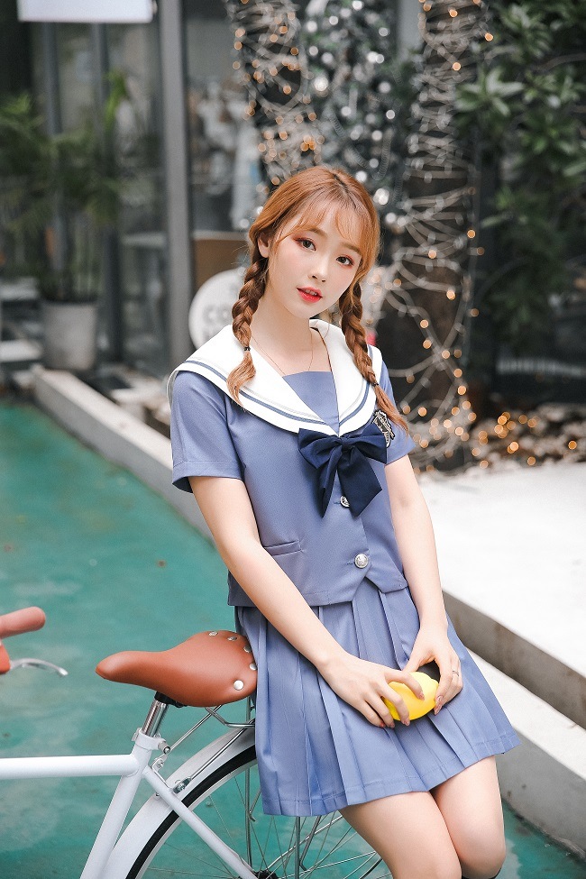 【Mサイズは即納】JK制服/半袖セーラー服女子高生《ハロウィンコスプレ3点セット》【Malymoon/マリームーン】【6763】