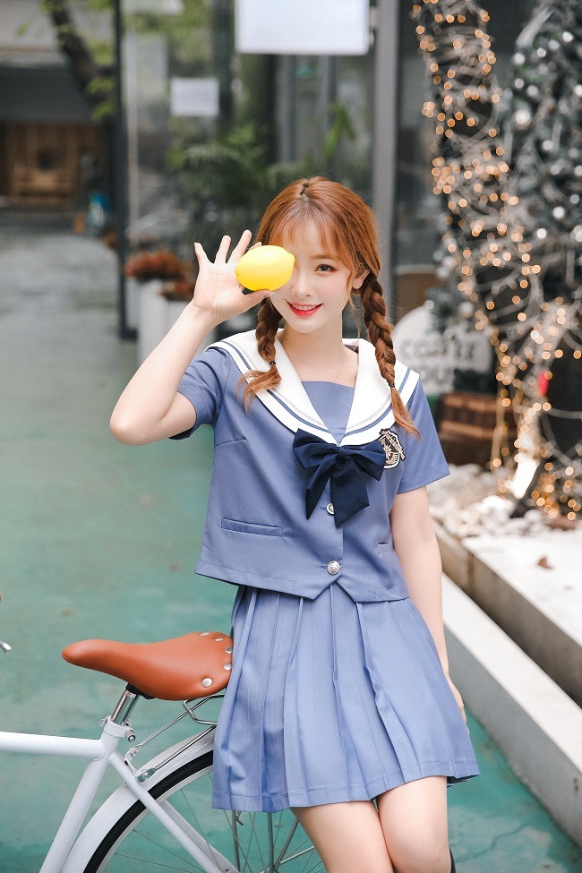 【Mサイズは即納】JK制服/半袖セーラー服女子高生《ハロウィンコスプレ3点セット》【Malymoon/マリームーン】【6763】