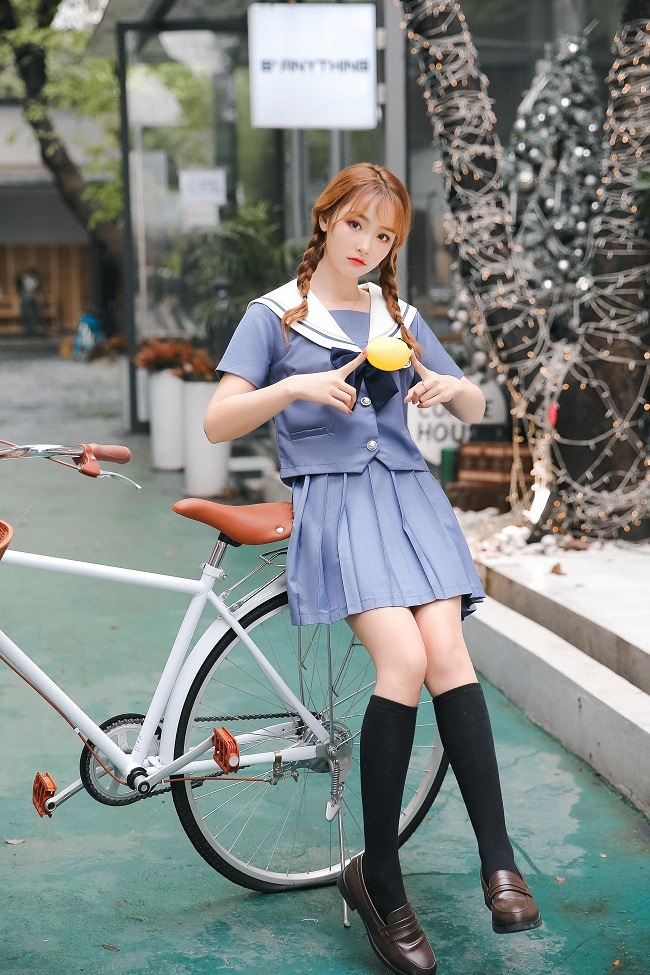 【Mサイズは即納】JK制服/半袖セーラー服女子高生《ハロウィンコスプレ3点セット》【Malymoon/マリームーン】【6763】