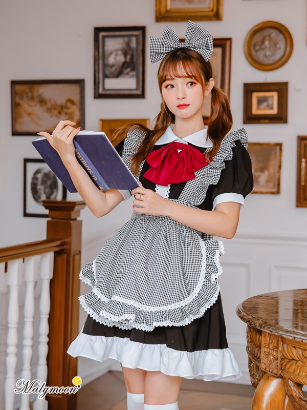 【取り寄せ】【レビュー投稿で白ニーハイプレゼント】完全受注オーダー高級メイド服《かわいいコスプレ4点セット》【odr8113】