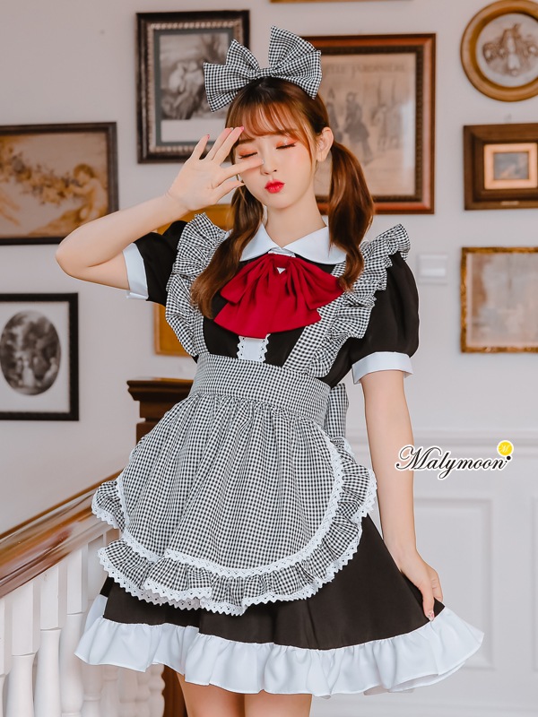 【取り寄せ】【レビュー投稿で白ニーハイプレゼント】完全受注オーダー高級メイド服《かわいいコスプレ4点セット》【odr8113】