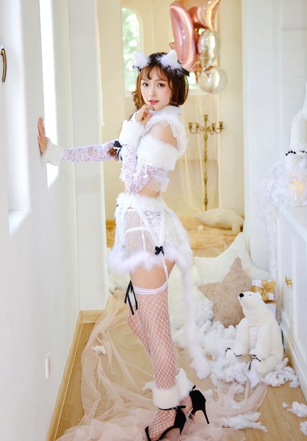 【即日発送】もこもこキャットコスチューム《ハロウィンコスプレ10点セット》【Malymoon/マリームーン】【s9538-2】