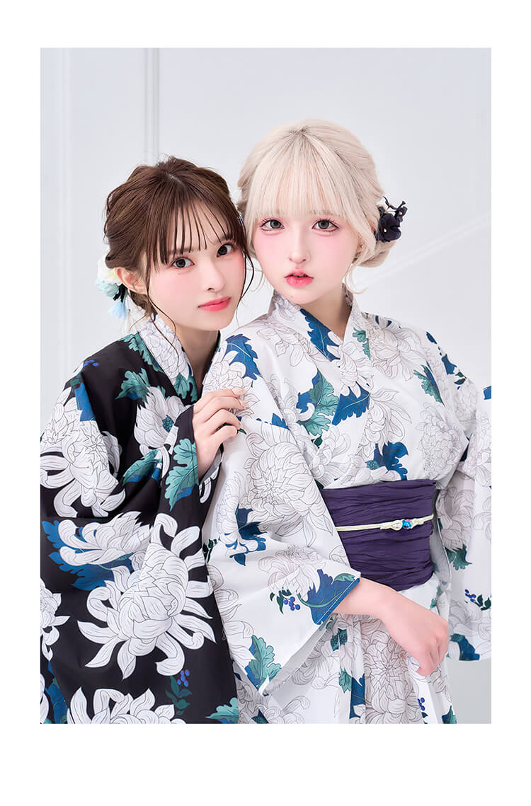 【予約-6月中旬頃より順次発送予定】【藤咲凪&Ten着用】リーフ白菊重ね2way浴衣《浴衣4点セット》【Malymoon/マリームーン】【YK2510319-s】【YK2510320-s】