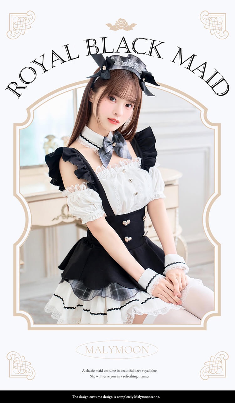 【即日発送】【藤咲凪着用】ロイヤルブラックヒロインメイド《オリジナルコスプレ10点セット》【Malymoon/マリームーン】【10231-2】