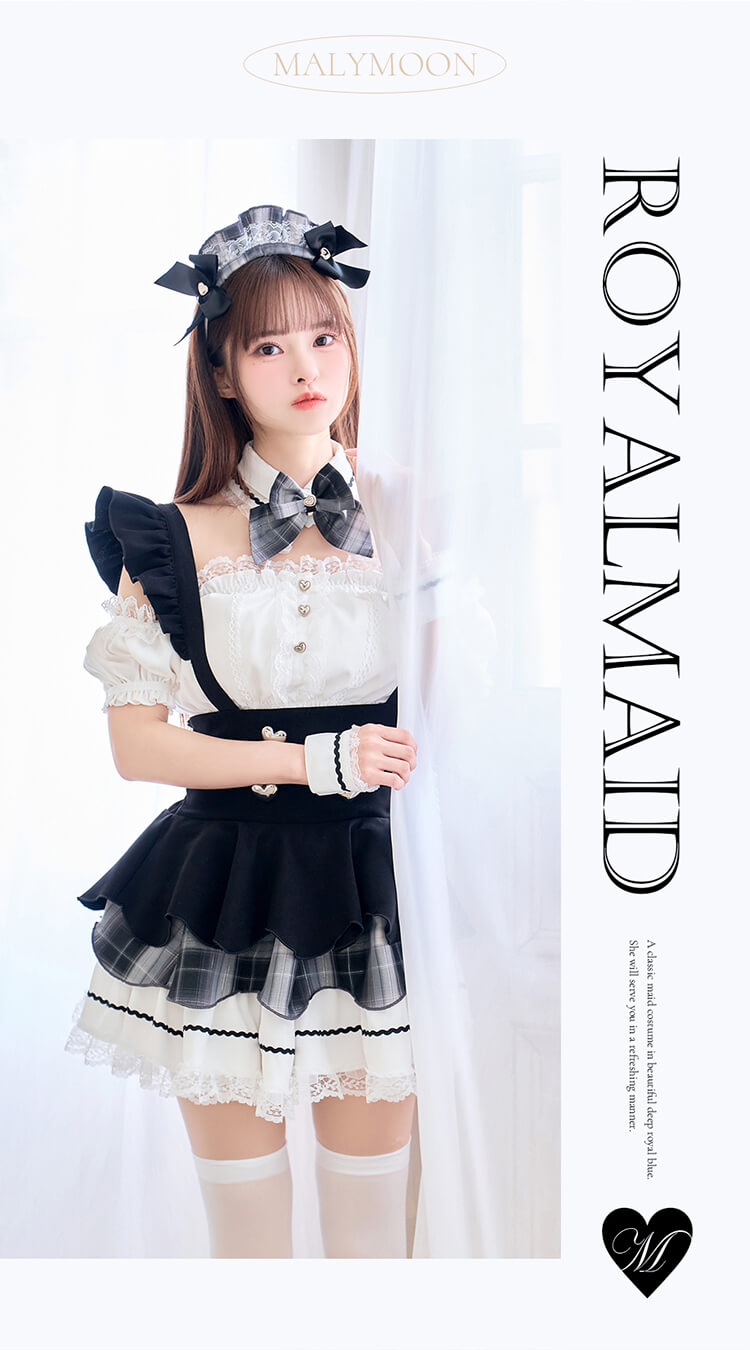 【即日発送】【藤咲凪着用】ロイヤルブラックヒロインメイド《オリジナルコスプレ10点セット》【Malymoon/マリームーン】【10231-2】