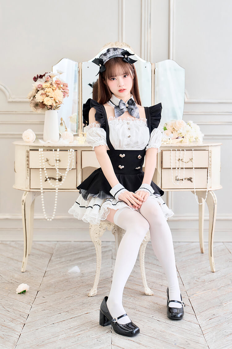 【即日発送】【藤咲凪着用】ロイヤルブラックヒロインメイド《オリジナルコスプレ10点セット》【Malymoon/マリームーン】【10231-2】