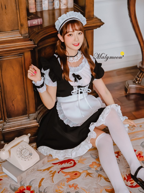 【取り寄せ】【レビュー投稿で白ニーハイプレゼント】完全受注オーダー高級メイド服《かわいいコスプレ7点セット》【odr8114m】