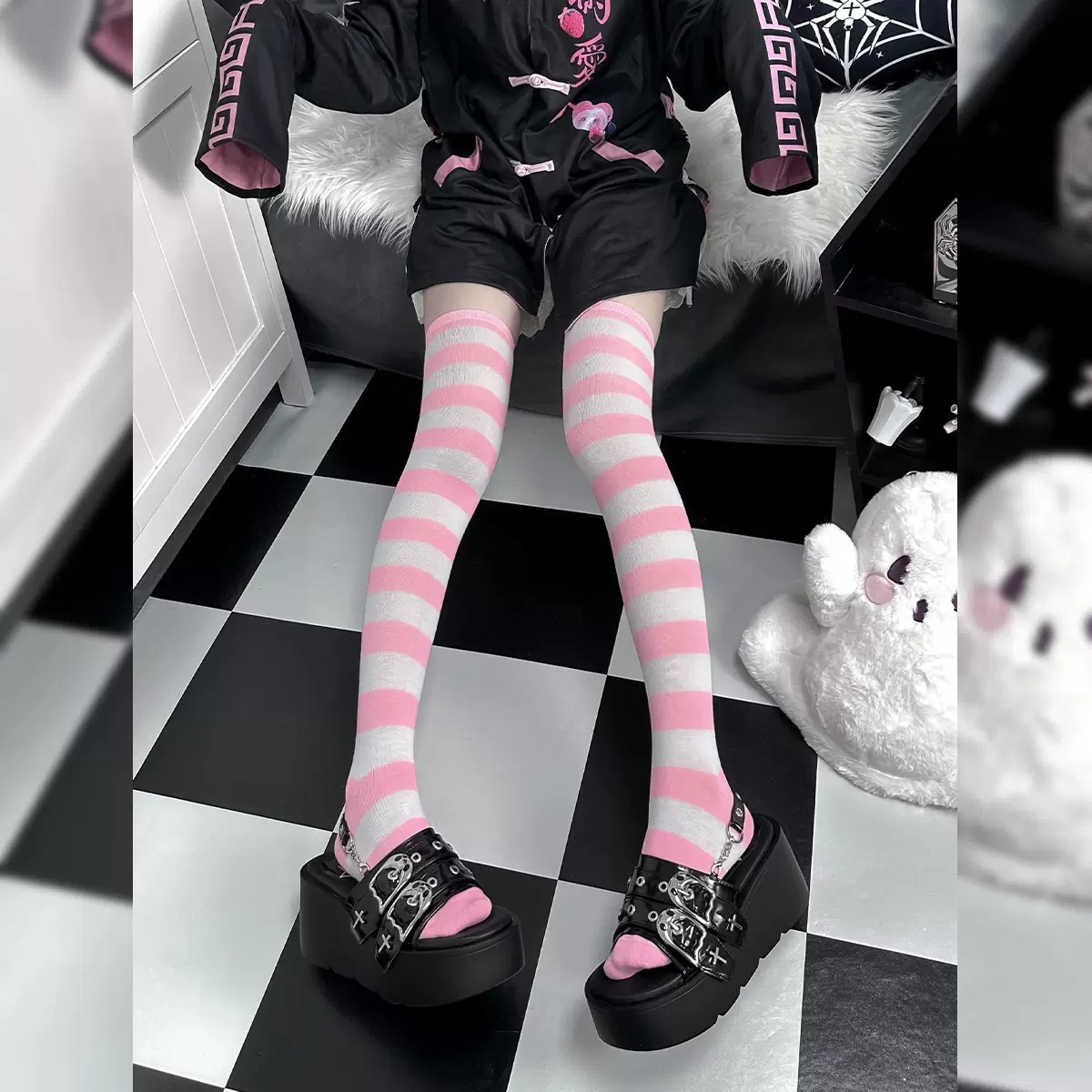 たく　下地さん×2&ハニーハニー ガーターニーハイソックス – レディースファッション通販の夢