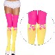 【ネコポス送料無料】イエロー×ホットピンク リボン付き 2wayストッキング【4620】【WT】|ストッキング(stockings)|コスプレ小物