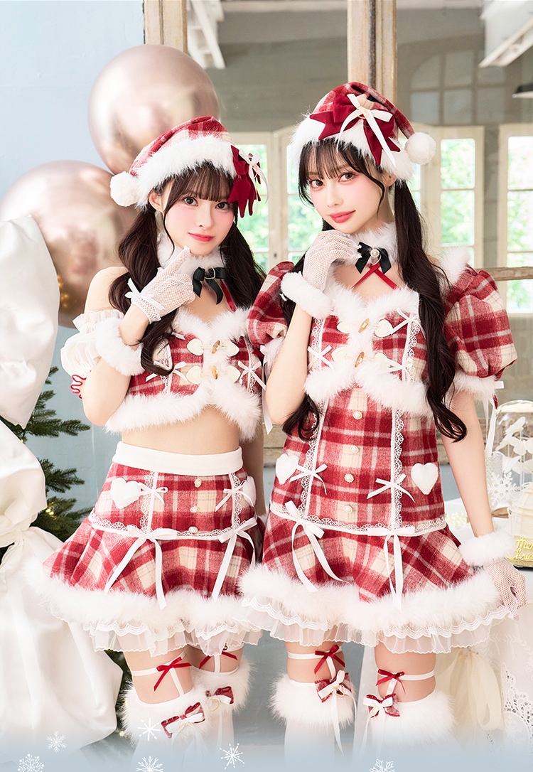 【予約-11月下旬頃より順次発送予定】【中村里砂&藤咲凪着用】ポムベリードールサンタドレス《クリスマスコスプレ7-8点セット》【CS25077】【CS25078】