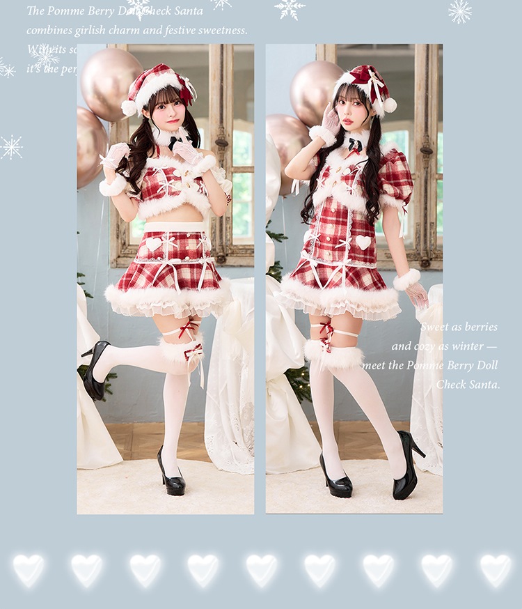【予約-11月下旬頃より順次発送予定】【中村里砂&藤咲凪着用】ポムベリードールサンタドレス《クリスマスコスプレ7-8点セット》【CS25077】【CS25078】