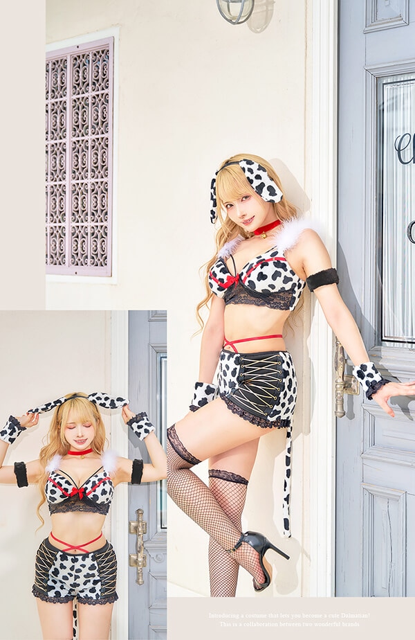【即日発送】ダルメシアンセットアップ《ハロウィンコスプレ7点セット》【sugar nine×Malymoon】【8992】