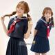 【odr】JK制服/半袖セーラー服女子高生（ネイビー）赤スカーフ《ハロウィンコスプレ3点セット》【Malymoon/マリームーン】【odr2346】|女子高生・制服(school-uniform)|全