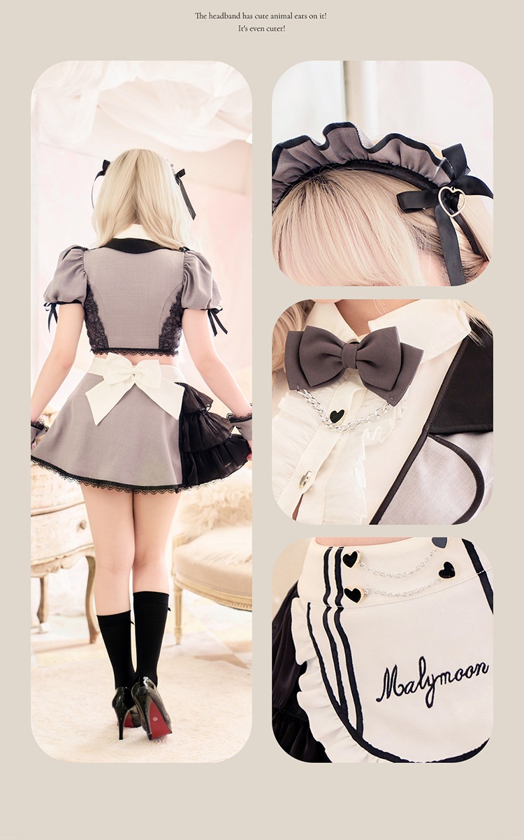 【予約-2月上旬頃より順次発送予定】ノーブルグレージュハンサムメイド《ハロウィンコスプレ8点セット》【Malymoon/マリームーン】【CS25108】