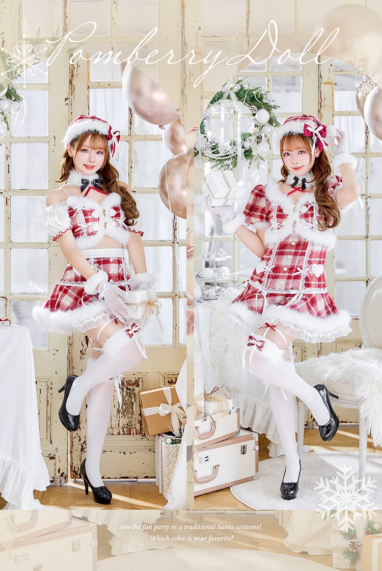 【予約-11月下旬頃より順次発送予定】ポムベリードールサンタドレス《クリスマスコスプレ7-8点セット》【CS25077-2】【CS25078-2】