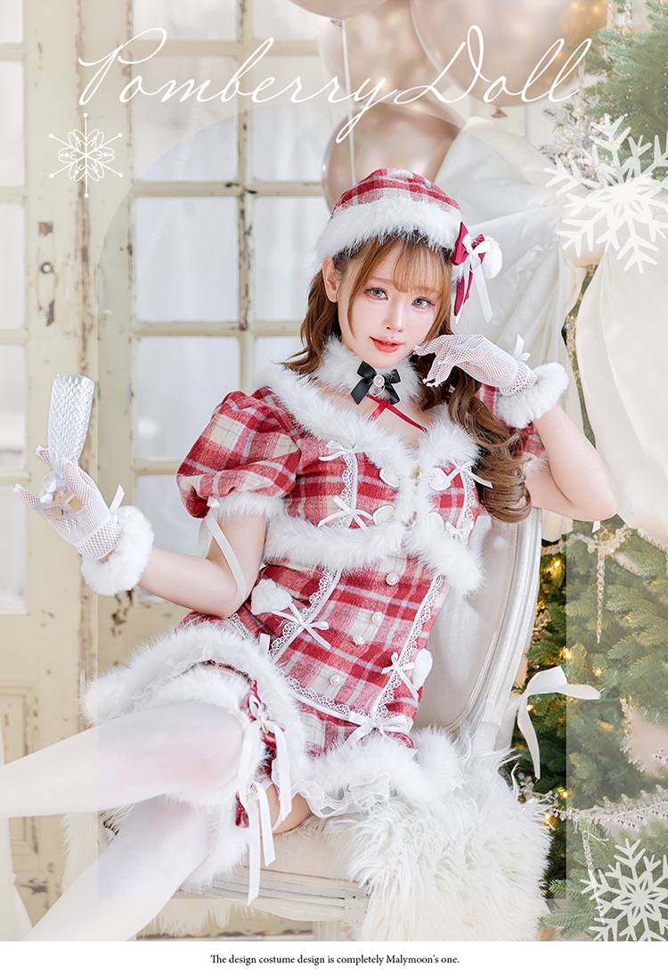 【予約-11月下旬頃より順次発送予定】ポムベリードールサンタドレス《クリスマスコスプレ7-8点セット》【CS25077-2】【CS25078-2】