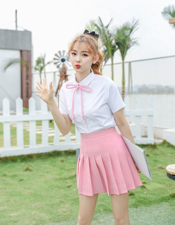【odr】JK制服/半袖女子高生(ピンク)《ハロウィンコスプレ3点セット》【Malymoon/マリームーン】【odr6765】