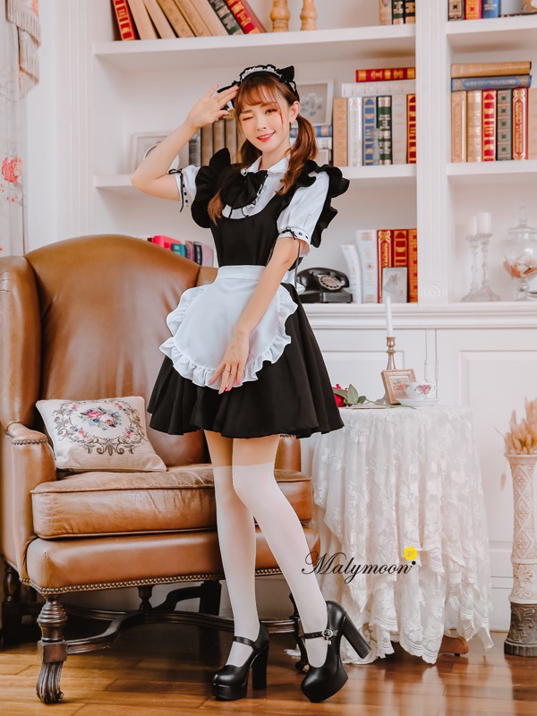 【レビュー投稿で白ニーハイプレゼント】【odr】完全受注オーダー高級メイド服《かわいいコスプレ5点セット》【Malymoon/マリームーン】【odr8118】