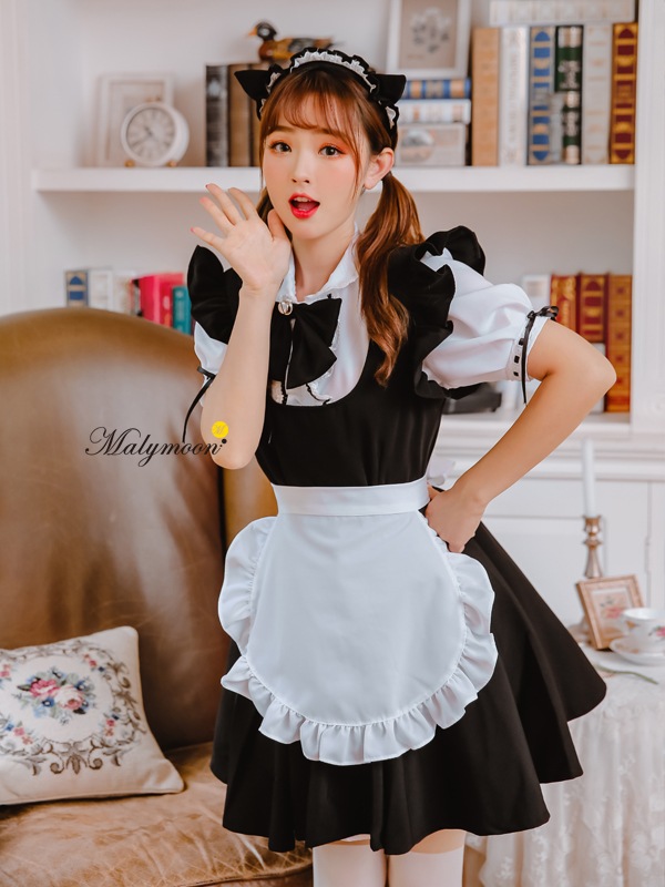 【レビュー投稿で白ニーハイプレゼント】【odr】完全受注オーダー高級メイド服《かわいいコスプレ5点セット》【Malymoon/マリームーン】【odr8118】