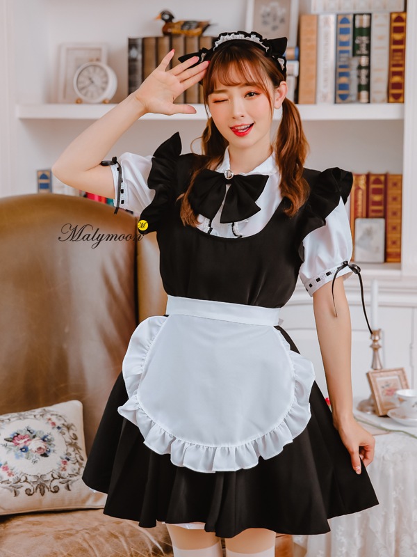 【レビュー投稿で白ニーハイプレゼント】【odr】完全受注オーダー高級メイド服《かわいいコスプレ5点セット》【Malymoon/マリームーン】【odr8118】