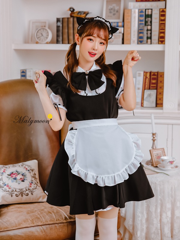 【レビュー投稿で白ニーハイプレゼント】【odr】完全受注オーダー高級メイド服《かわいいコスプレ5点セット》【Malymoon/マリームーン】【odr8118】