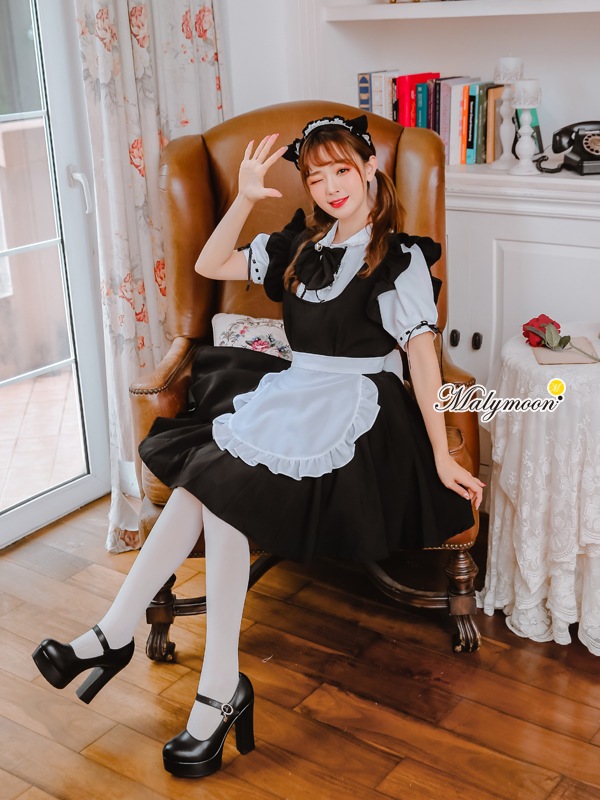 【レビュー投稿で白ニーハイプレゼント】【odr】完全受注オーダー高級メイド服《かわいいコスプレ5点セット》【Malymoon/マリームーン】【odr8118】