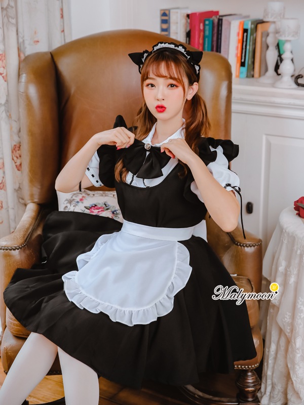 【レビュー投稿で白ニーハイプレゼント】【odr】完全受注オーダー高級メイド服《かわいいコスプレ5点セット》【Malymoon/マリームーン】【odr8118】