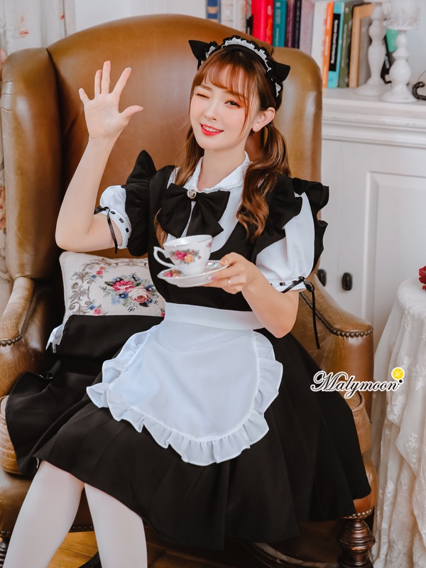 【レビュー投稿で白ニーハイプレゼント】【odr】完全受注オーダー高級メイド服《かわいいコスプレ5点セット》【Malymoon/マリームーン】【odr8118】