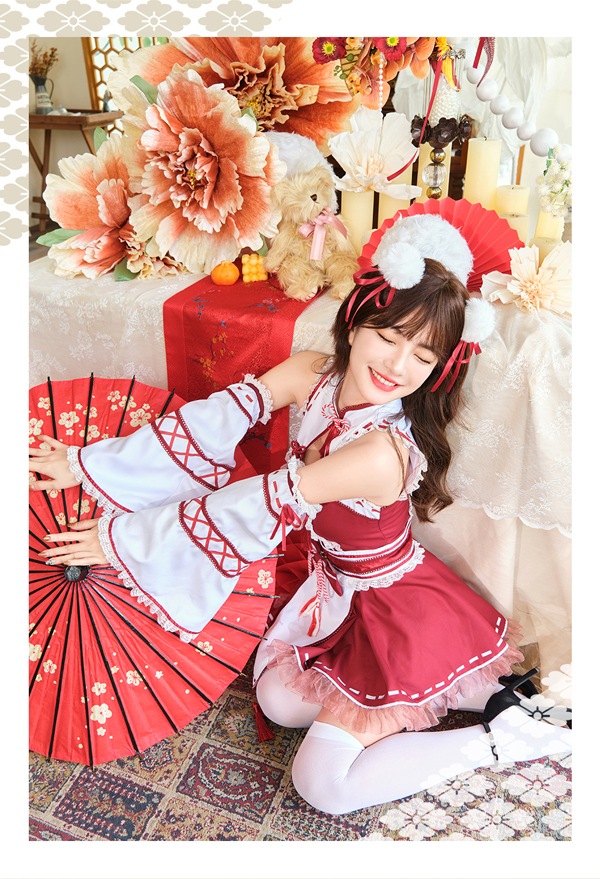 【即日発送】プリティー巫女コスチューム《ハロウィンコスプレ6点セット》【Malymoon/マリームーン】【9894】