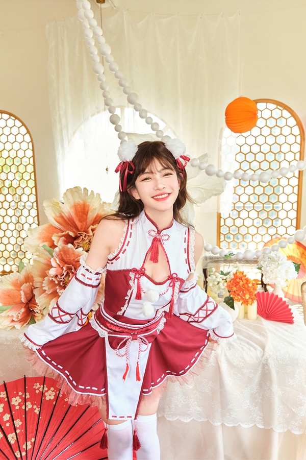 【即日発送】プリティー巫女コスチューム《ハロウィンコスプレ6点セット》【Malymoon/マリームーン】【9894】