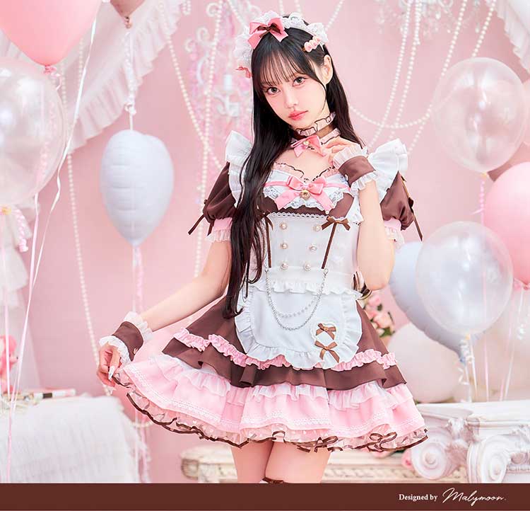 【予約-5月下旬頃より順次発送予定】【中村里砂着用】メルティホイップキャンディメイド《バレンタインコスプレ10点セット》【Malymoon/マリームーン】【CS25152】