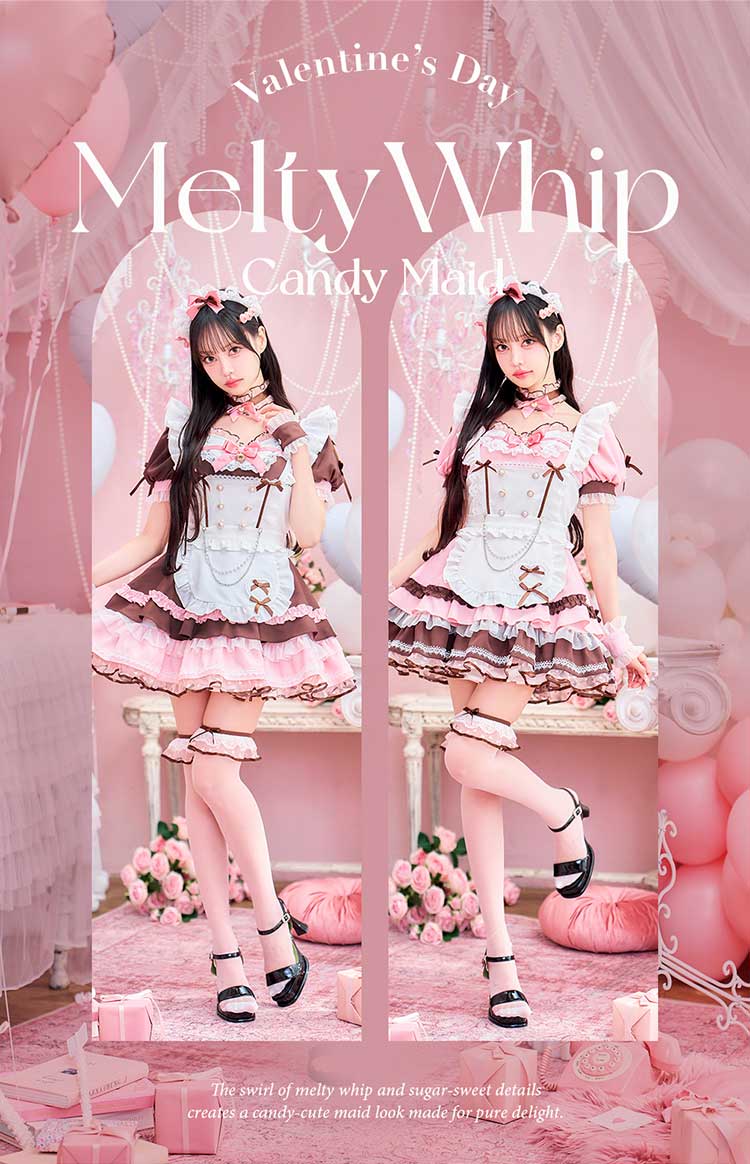 【予約-5月下旬頃より順次発送予定】【中村里砂着用】メルティホイップキャンディメイド《バレンタインコスプレ10点セット》【Malymoon/マリームーン】【CS25152】