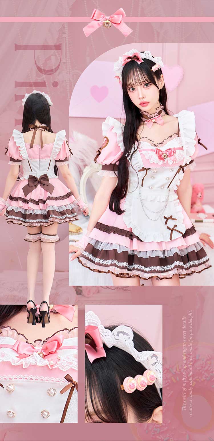 【予約-5月下旬頃より順次発送予定】【中村里砂着用】メルティホイップキャンディメイド《バレンタインコスプレ10点セット》【Malymoon/マリームーン】【CS25152】