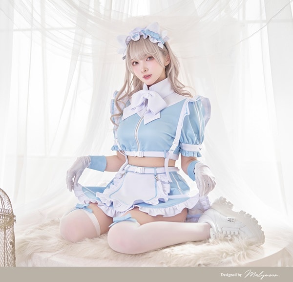 【グレーは予約】..天使界隈..エアリーキャットセパレートメイド《ハロウィンコスプレ10点セット》【Malymoon/マリームーン】【9918】