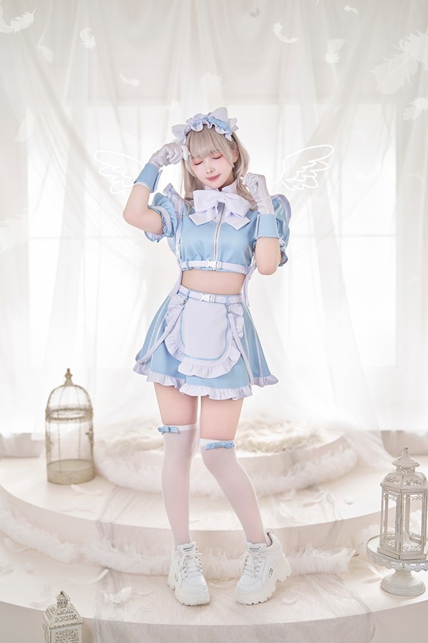 【グレーは予約】..天使界隈..エアリーキャットセパレートメイド《ハロウィンコスプレ10点セット》【Malymoon/マリームーン】【9918】