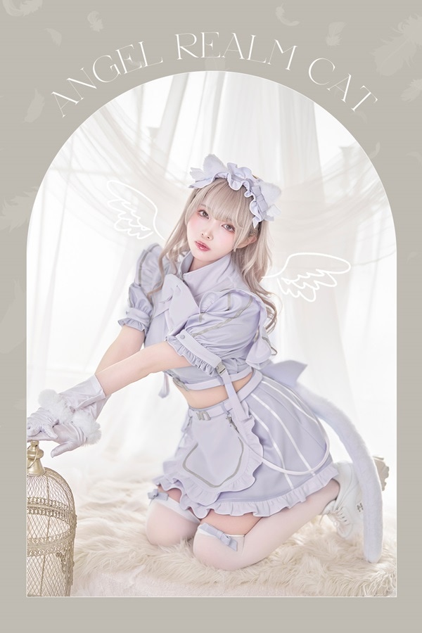 【即日発送】..天使界隈..エアリーキャットセパレートメイド《ハロウィンコスプレ10点セット》【Malymoon/マリームーン】【9918】