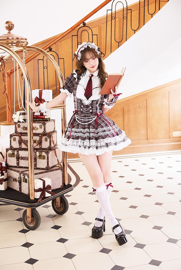 【予約-5月中旬頃より順次発送予定】クリムゾンタイチェックコスチューム《オリジナルコスプレ8点セット》【Malymoon/マリームーン】【CS26023】