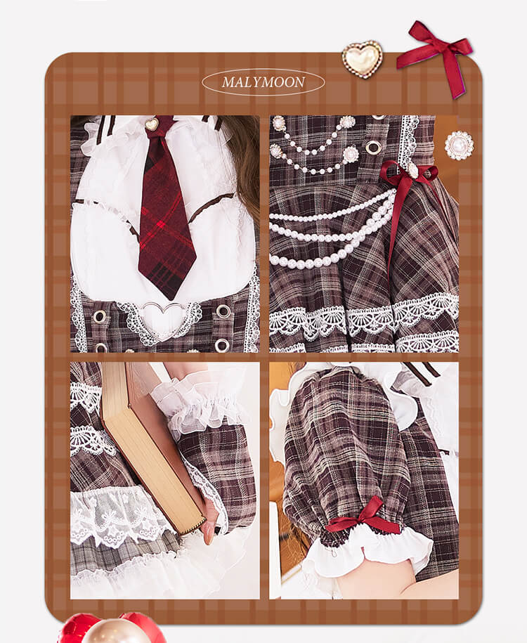 【予約-5月中旬頃より順次発送予定】クリムゾンタイチェックコスチューム《オリジナルコスプレ8点セット》【Malymoon/マリームーン】【CS26023】