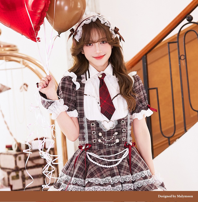 【予約-5月中旬頃より順次発送予定】クリムゾンタイチェックコスチューム《オリジナルコスプレ8点セット》【Malymoon/マリームーン】【CS26023】