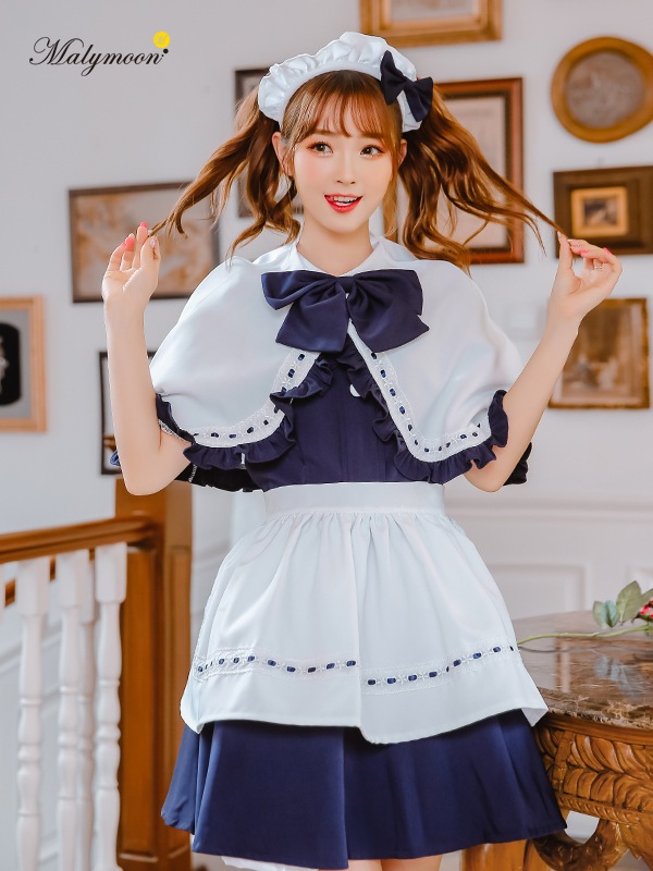 【取り寄せ】【レビュー投稿で白ニーハイプレゼント】完全受注オーダー高級メイド服《かわいいコスプレ5点セット》【odr8120m】