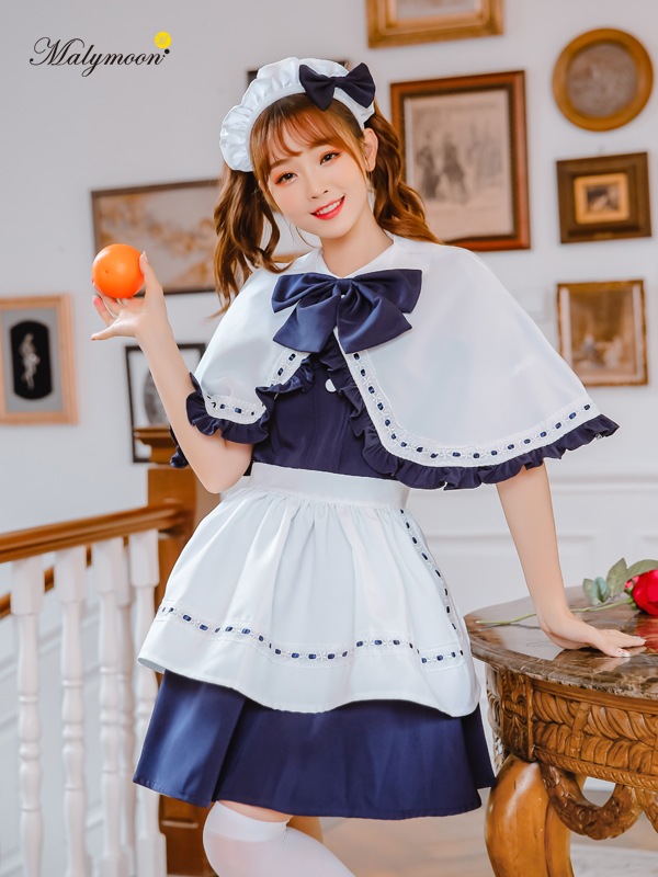 【取り寄せ】【レビュー投稿で白ニーハイプレゼント】完全受注オーダー高級メイド服《かわいいコスプレ5点セット》【odr8120m】